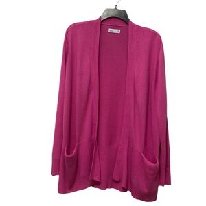 Croft & Barrow Open Front Magenta Cardigan Size XXL with pockets